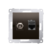 Gniazdo antenowe typu "F" + RJ45 kat.6 (moduł), brąz mat DASFRJ45.01/46 Simon 54 | DASFRJ45.01/46 Kontakt Simon