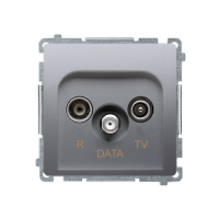 Gniazdo antenowe R-TV-DATA (moduł). 1x wejście: 5–862 MHz, srebrny mat BMAD.01/43 Simon Basic | BMAD.01/43 Kontakt Simon