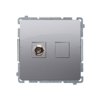 Gniazdo antenowe typu F pojedyncze (moduł), srebrny mat BMAF1.01/43 Simon Basic | BMAF1.01/43 Kontakt Simon