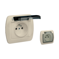 Gniazdo wtyczkowe z/u, IP44, 16A, klapka transparentna, zaciski śrubowe, beż AGZ1BE/12A Simon Akord | AGZ1BE/12A Kontakt Simon