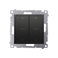Łącznik roletowy podwójny (moduł) 10A, 250V, szybkozłącza w kpl z pierścieniem, czarny mat, Simon 54 | DZW2.01/49 Kontakt Simon