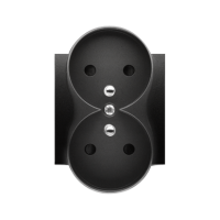 Pokrywa gniazda podwójnego z przesłonami do ramek NATURE, czarny mat, Simon 54 | DGZ2MZNP/49 Kontakt Simon