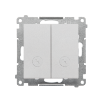 Łącznik schodowy podwójny z podświetl (moduł) 10AX 250V szybkozłącza Aluminium mat Simon 55 | TW6/2L2.01/143 Kontakt Simon