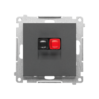 Gniazdo głośnikowe 1-krotne (moduł). Przekrój przewodów 2,5mm2, Grafitowy mat Simon 55 | TGL1.01/116 Kontakt Simon