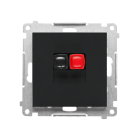 Gniazdo głośnikowe 1-krotne (moduł). Przekrój przewodów 2,5mm2, Czarny mat Simon 55 | TGL1.01/149 Kontakt Simon