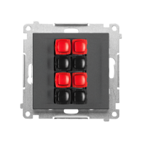 Gniazdo głośnikowe 4-krotne (moduł). Przekrój przewodów 2,5mm2, Grafitowy mat Simon 55 | TGL4.01/116 Kontakt Simon