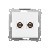 Gniazdo głośnikowe pojedyncze (moduł). Przekrój przewodów dla wyjścia do 6 mm2, Biały mat Simon 55 | TGL.01/111 Kontakt Simon