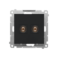 Gniazdo głośnikowe pojedyncze (moduł). Przekrój przewodów dla wyjścia do 6 mm2, Czarny mat Simon 55 | TGL.01/149 Kontakt Simon
