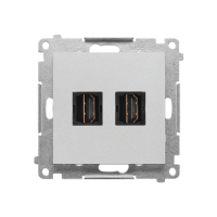 Gniazdo HDMI podwójne (moduł), Aluminium mat Simon 55 | TGHDMI2.01/143 Kontakt Simon