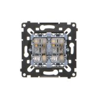 Łącznik schodowy podwójny (mechanizm) 10AX, 250V, zaciski śrubowe, czarna rama montażowa Simon 55 | SW6/2WMR Kontakt Simon
