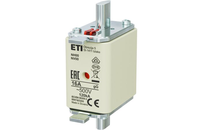 Wkładka bezpiecznikowa (topikowa) NH00 16A gG 500V zwłoczna | 004182205 Eti