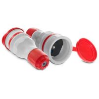 Gniazdo pojedyncze 2p+Z, EXTREM z klapką, hermetyczne, IP 54 rozbieralne, szaro- czerwone GN-54 | W-98001 Plastrol