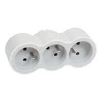 Rozgałęźnik 3X2P+Z frontowe biały/jasnoszary | 049433 Legrand