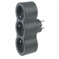 Rozgałęźnik 3X2P+Z frontowe czarny/grafitowy | 049434 Legrand