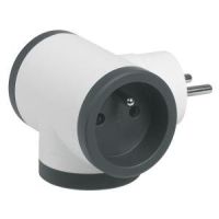 Rozgałęźnik 3X2P+Z biały/grafitowy | 049435 Legrand