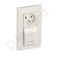 Gniazdo 2p+z 16A zaciski sprężynowe z przesłoną z ładowarką USB 1000 mA kremowe Niloe | 764628 Legrand