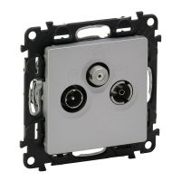 Gniazdo przelotowe TV-RD-SAT, aluminium, Valena Life | 753365 Legrand