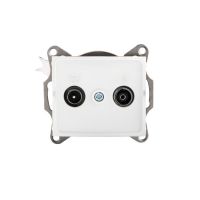 Gniazdo R-TV końcowe LOGI 02-1330-002, białe | 25101 Kanlux