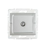 Gniazdo antenowe typu F końcowe LOGI 02-1301-043, srebrne | 27128 Kanlux