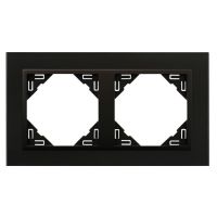 Ramka podwójna, czarne szkło/czarny mat, Logus 90 / Crystal | 90920TEP Efapel