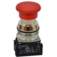 Przycisk sterowniczy STOPU awaryjnego NEF30-DRp2Y , pod otwór Fi-30mm, styki 2NC, czerwony | W0-NEF30-DRP 2Y C Promet