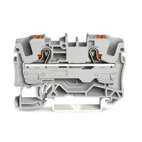 Złączka 2-przewodowa 6mm2 przelotowa z przyciskiem, szara | 2206-1201 Wago