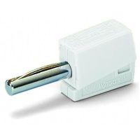 Wtyk bananowy do gniazda o średnicy 4mm, biały | 215-611 Wago