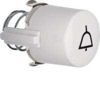 Przycisk do łącznika i sygnalizatora E10 z symbolem dzwonka, biały Serie 1930/Glas | 1227 Hager