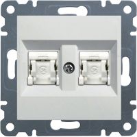 Gniazdo komputerowe podwójne RJ45 kat.6 FTP, biały, Lumina | WL2180 Hager