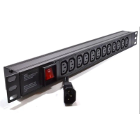 Listwa zasilająca 19" 8xC13 z wyłącznikiem | LZ1U8GW-C13 C C Partners