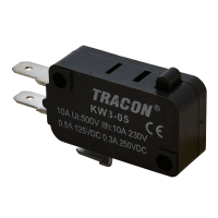 Wyłącznik krańcowy, mikro, ze zderzakiem 16(4)A / 250V AC, 4,8x0,8 mm, IP00 | KW3-05 Tracon