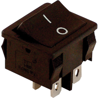 Przełącznik kołyskowy, WŁ-WYŁ,2polowy, czarny, napis 0-I 16(6)A, 250V AC | TES-51 Tracon