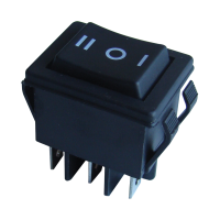 Przełącznik kołyskowy przeł. czarny, wciskany, nap. I-0-II 16(6)A, 250V AC | TES-52-2 Tracon