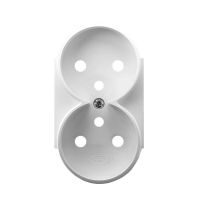 Pokrywa gniazda podwójnego do ramki z uziemieniem PGP-2URZ/00 seria Aria (elementy) BIAŁY | PGP-2URZ/00 Ospel