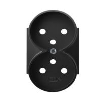 Pokrywa gniazda podwójnego do ramki z uziemieniem PGP-2URZ/33 seria Aria (elementy) CZARNY METALIK | PGP-2URZ/33 Ospel