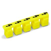 Zaślepka ostrzegawcza z czarną błyskawicą do 5 złączek, żółty | 281-415 Wago