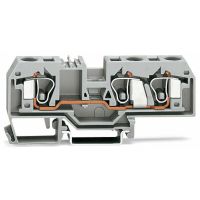 Złączka 3-przewodowa przelotowa 10mm2, jasnoszary | 284-993 Wago