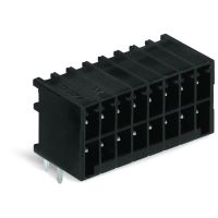 Wtyk THT, 2-rzędowy 0.8x0.8mm solder pin konstrukcja kątowa, czarny | 713-1430 Wago