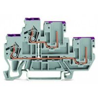 Złączka 2-Przewodowa/2-Pinow dwupiętrowa, złączka przelotowa, niebieska | 870-109 Wago