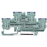 Złączka bazowa 4-pinowa dwupiętrowa, przelotowa, szara | 870-158 Wago