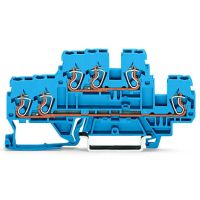 Złączka dwupiętrowa 3-przewodowa, złączka przelotowa/przelotowa, niebieska | 870-534 Wago