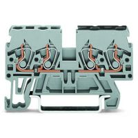 Złączka przelotowa podwójna 2,5mm2, szara | 870-826 Wago
