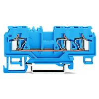 Złączka 3-przewodowa przelotowa 4mm2, niebieski | 880-684/999-940 Wago