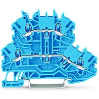 Złączka 2-piętrowa przelotowa/przelotowa, niebieski | 2000-2204 Wago