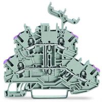 Złączka 2-piętrowa 4-przewodowa Złączka przelotowa, szara | 2000-2238 Wago