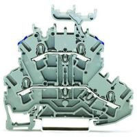 Złączka 2-piętrowa przelotowa/przelotowa, szara | 2002-2233 Wago