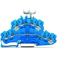 Złączka dwupiętrowa 4-przewodowa, złączka przelotowa/przelotowa, niebieska | 2002-2434 Wago