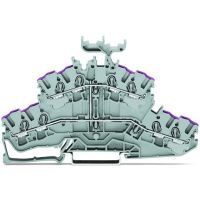Złączka dwupiętrowa 4-przewodowa, 8-przewodowa złączka przelotowa, szara | 2002-2438 Wago