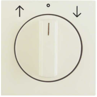 Płytka czołowa z pokrętłem do łącznika żaluzjowego obrotowego, b.kwadrat, kremowy połysk | 531080898200 Hager