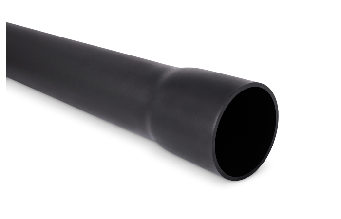 Rura osłonowa sztywna z kielichem ROS-M 110/5,5 750N,RHDPE, gładka, czarna (6m/50szt) SRS | 11799 TT Plast